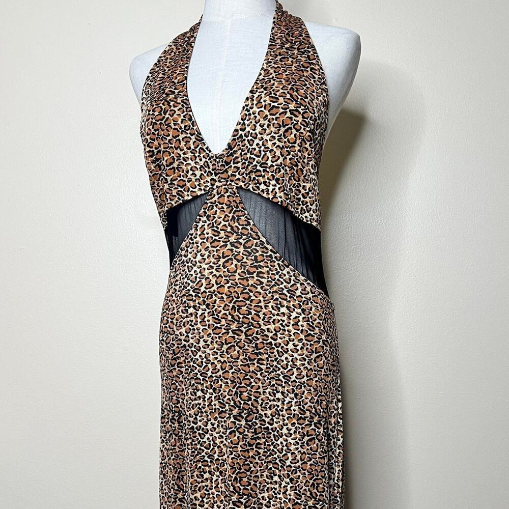 Vintage y2k miss california cheetah print maxi dress